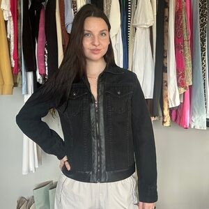 DKNY Jeans Black Zip-Up Denim Jacket – Size S